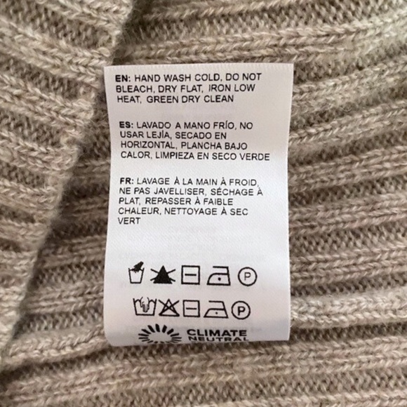 NEW Reformation Beckie Cashmere Collared Sweater Barley with Black Stripe Small - Picture 17 of 17